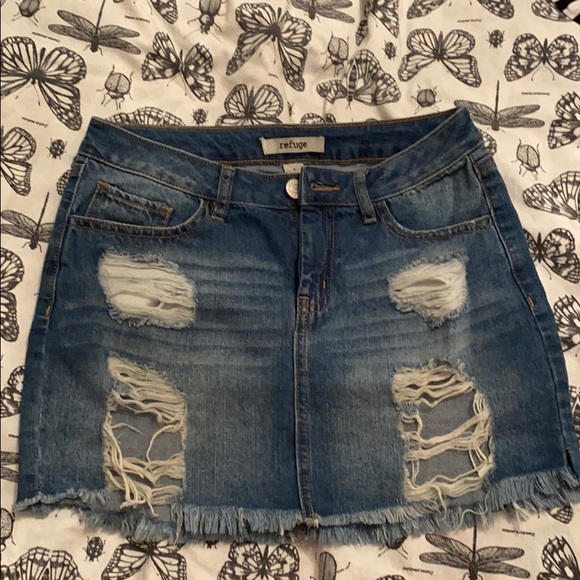 refuge Dresses & Skirts - Denim distressed skirt
